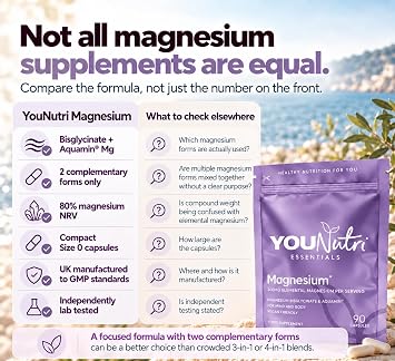 Magnesium Bisglycinate & Aquamin® 300mg, Premium Dual-Source Complex