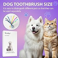 Vista 7 de Newday Juego de 8 cepillos de dientes para perros, de doble cabeza, higiene dental, práctico cepillo de dientes suave para limpiar los dientes