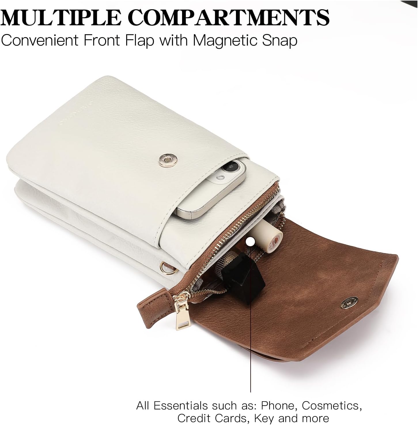 GAEKEAO Vegan Leather Small Crossbody Bag for Women Mini Cell Phone Cross Body Purses Floral Wallet with Card Slots For Girls - Image 5