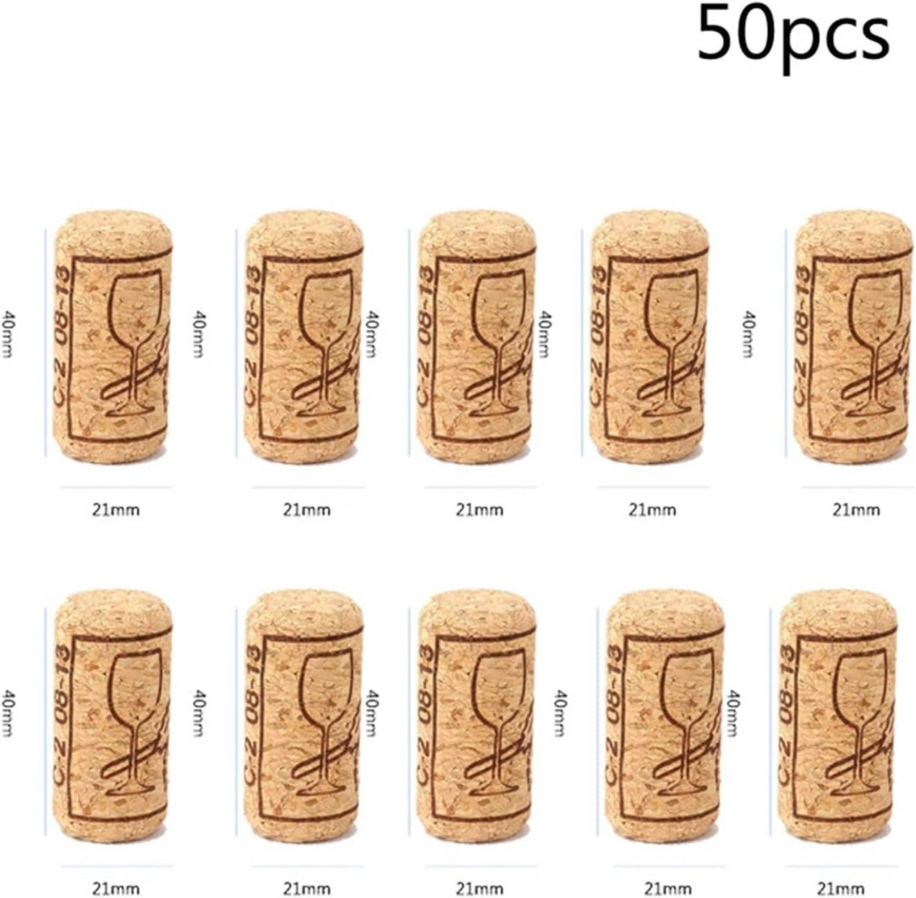 Fit for Wine Corks Stopper - 50 to 100 Pcs Reusable Straight Corks for Bottling and Crafting(2140mm 100 pcs)