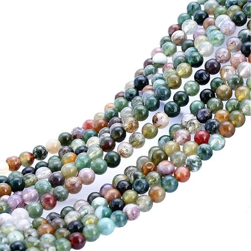 Miniatura 132 de Cuentas redondas naturales semipreciosas de piedra suelta para hacer joyas, brazaletes, collares Ojo de tigre rojo,Piedra de Yaxaita,Azul