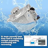 Vista 6 de Tanque Universal de Desbordamiento del Depósito de Refrigerante 1l Tanque de Expansión del Radiador de Refrigerante de Aluminio Plateado