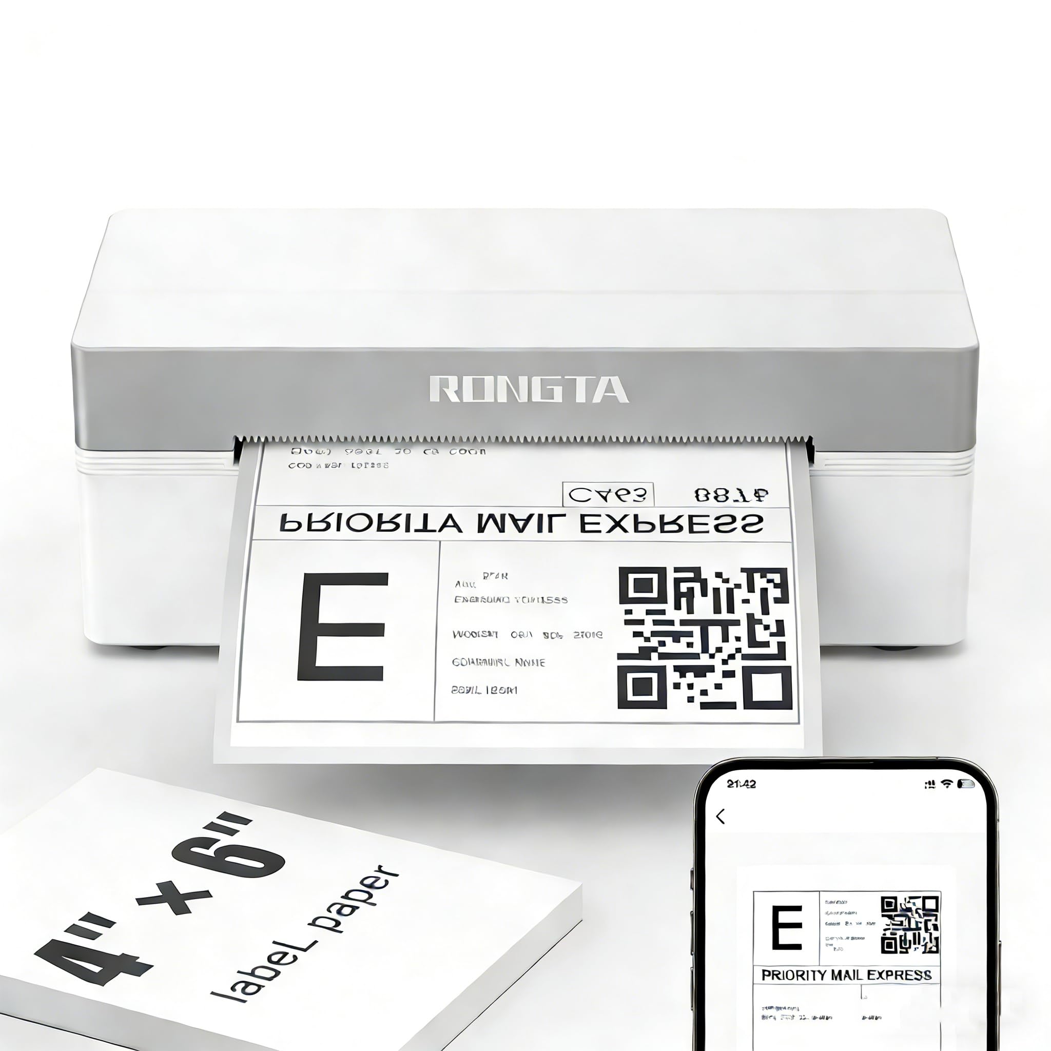 Rongta Stampante termica per etichette di spedizione RP425 (bianco)