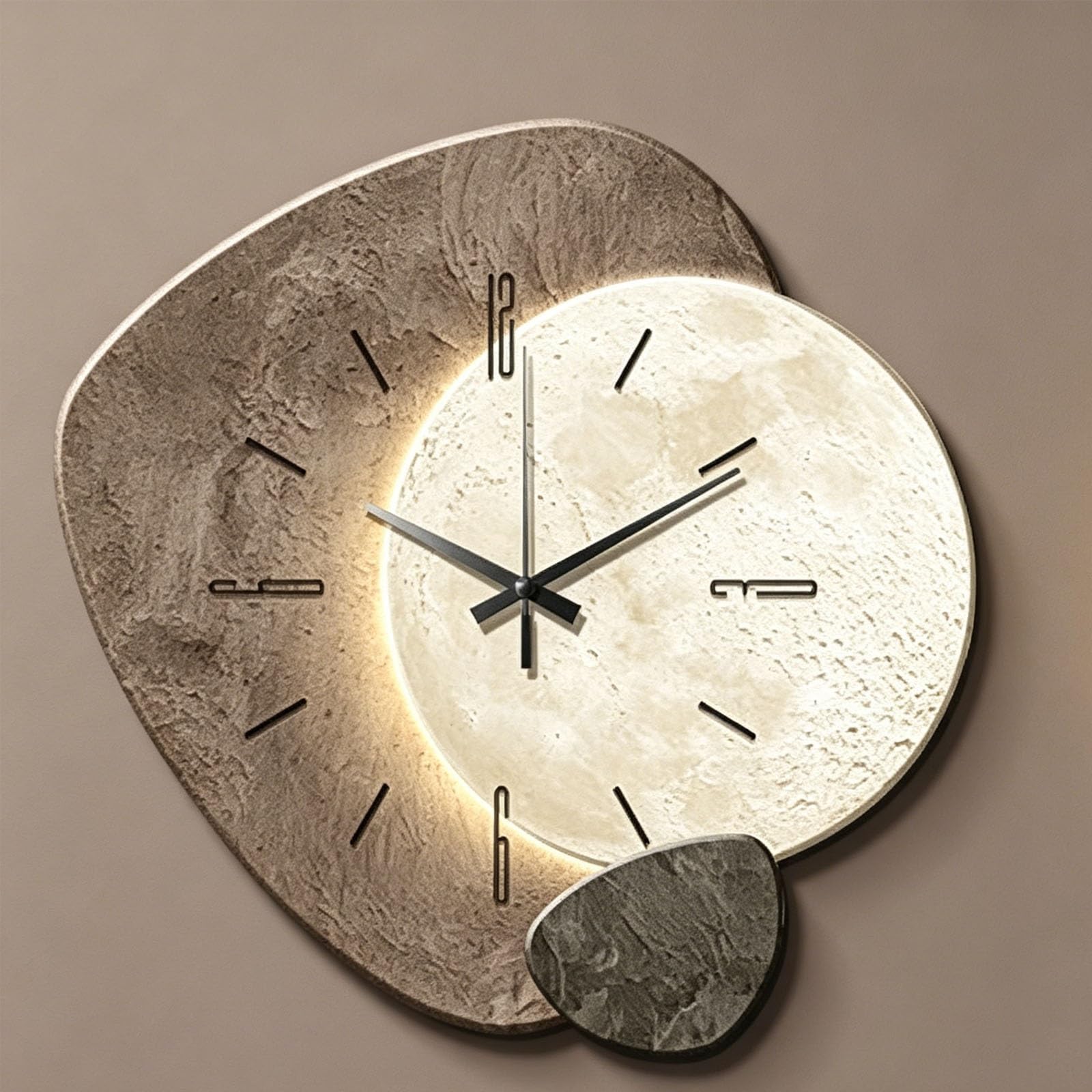 MDEUFYWEGB 3D Aesthetic Wall Clock Art — Modern Crystal Porcelain LED Illuminated Art — Decorative Wall Clock for Living Rooms, Entryways, and Hallways(C,60 * 60cm/23.6 * 23.6in)