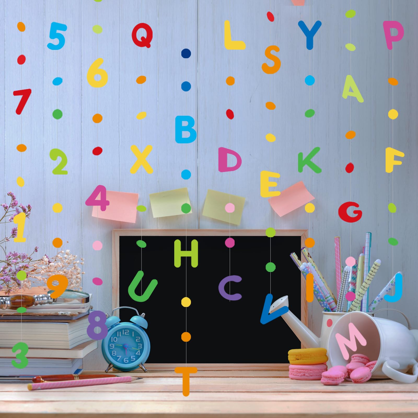 Decorazioni Ritorno A Scuola 2025 - 12 Ghirlande A Spirale + 12 Cartoncini, PVC Resistente, Facili Da Appendere