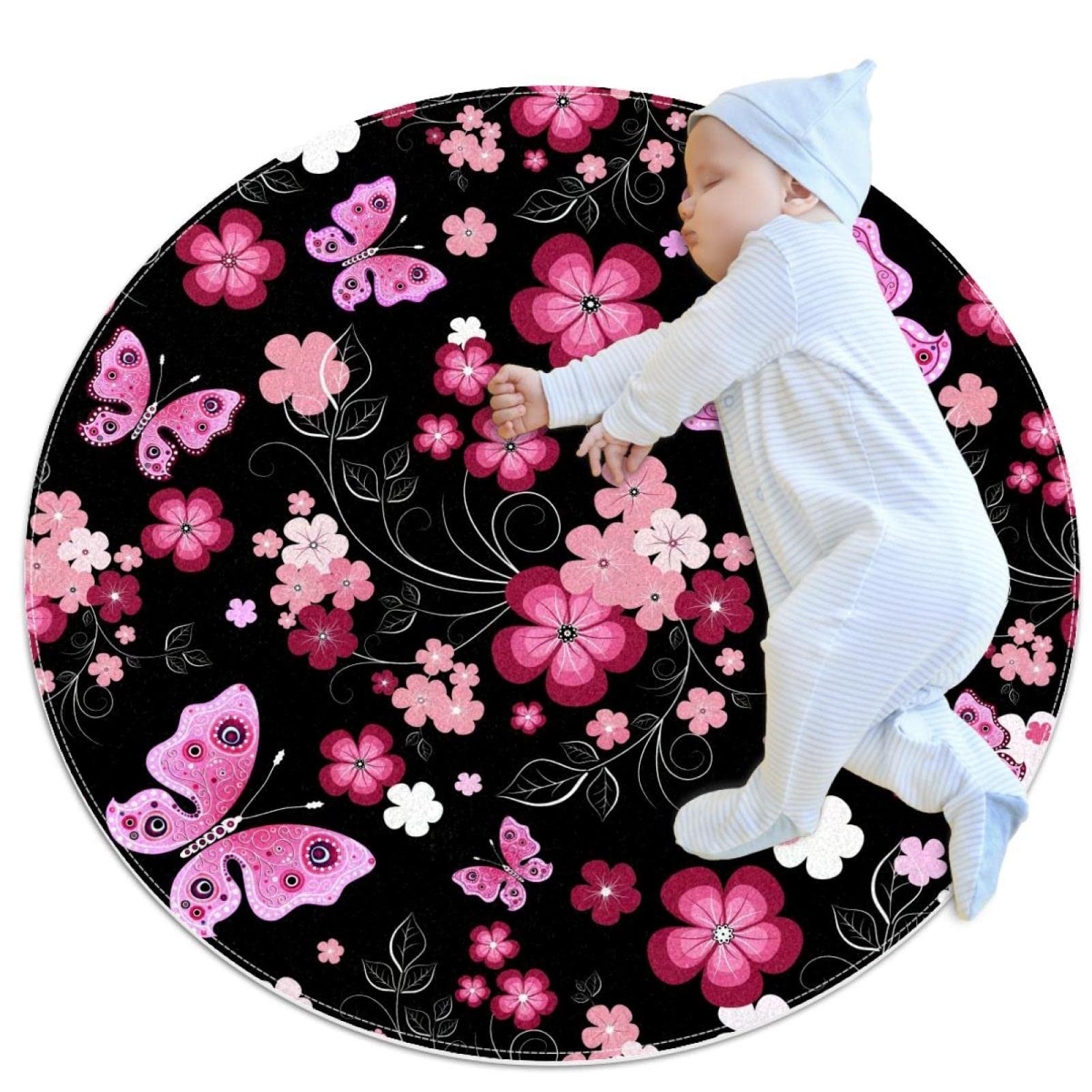 Tapis rond pour enfants 80cm JDEZ à offrir comme cadeau de naissance ou d'anniversaire