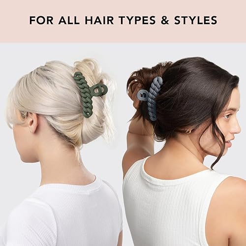 Miniatura 5 de Kitsch Pinza grande de plástico reciclado, pinzas para el cabello de cadena grande para mujeres, pinzas grandes para el cabello y pinzas de