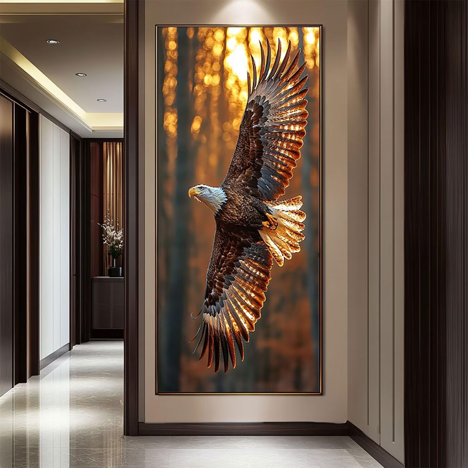 Diamond Painting Erwachsene Groß Set 5D Diamond Painting Tier Adler 90 x 180 DIY Crystal Art Neuheiten Basteln Erwachsene Herbst Dekoration Kreativ Set für Home Wand Dekor, Geschenke für Frauen Z-51