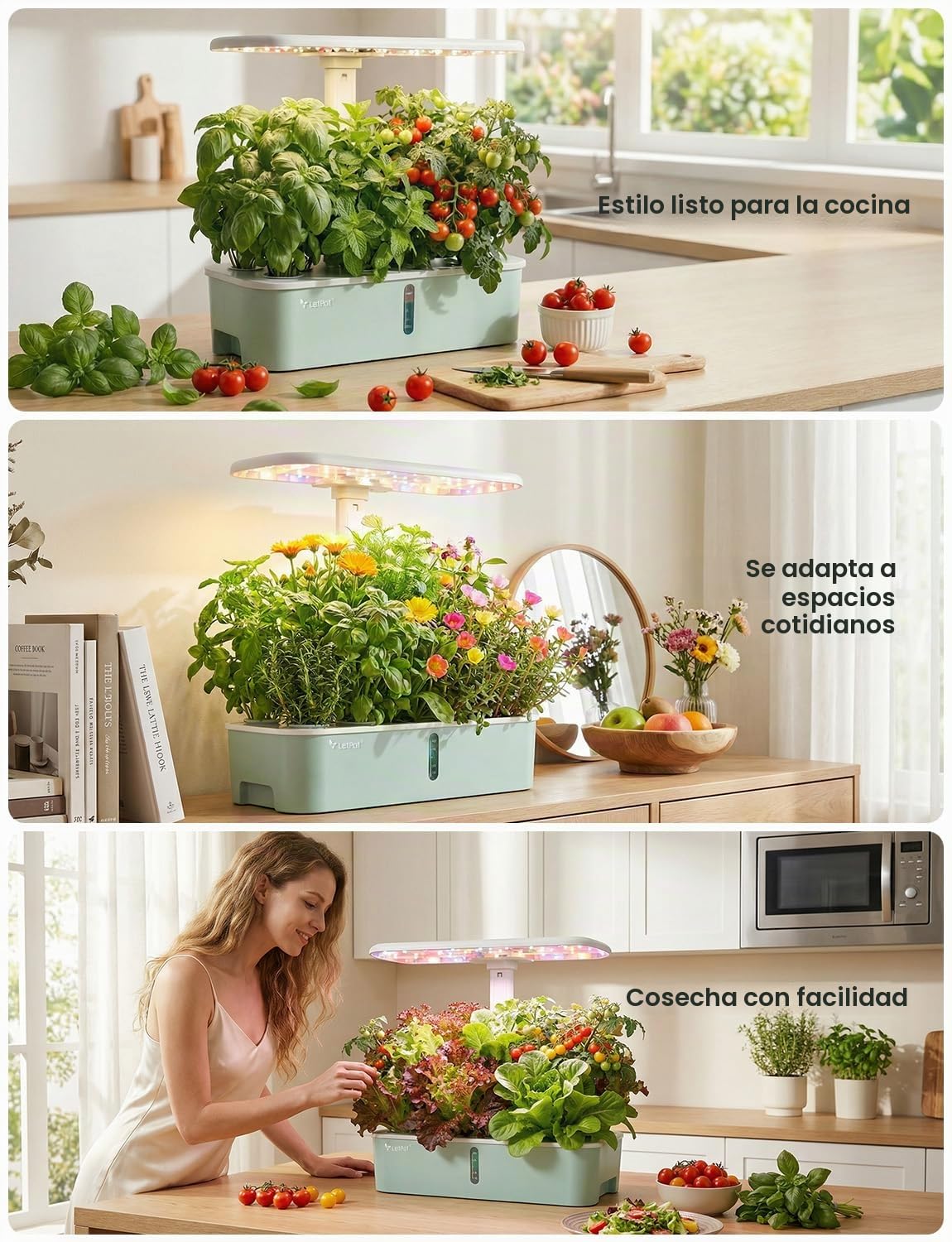LETPOT LPH-Air - Kit de sistema de cultivo hidropónico de 10 cápsulas, jardín interior inteligente, control por aplicación y WiFi