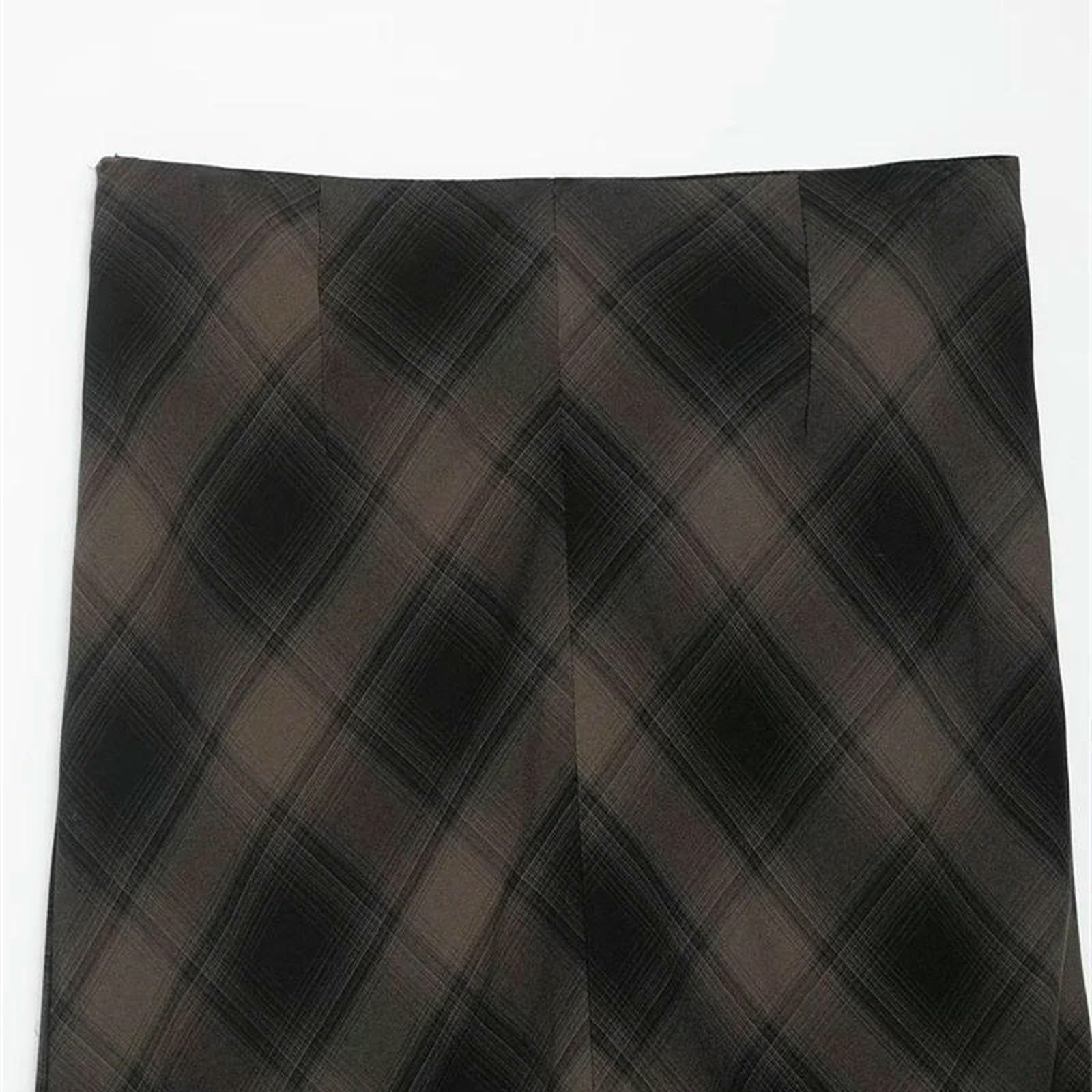Gonna Lunga Longuette A Pieghe Scozzese Stile Autunnale da Donna, Moda Casual Versatile-Come L'Immagine-m