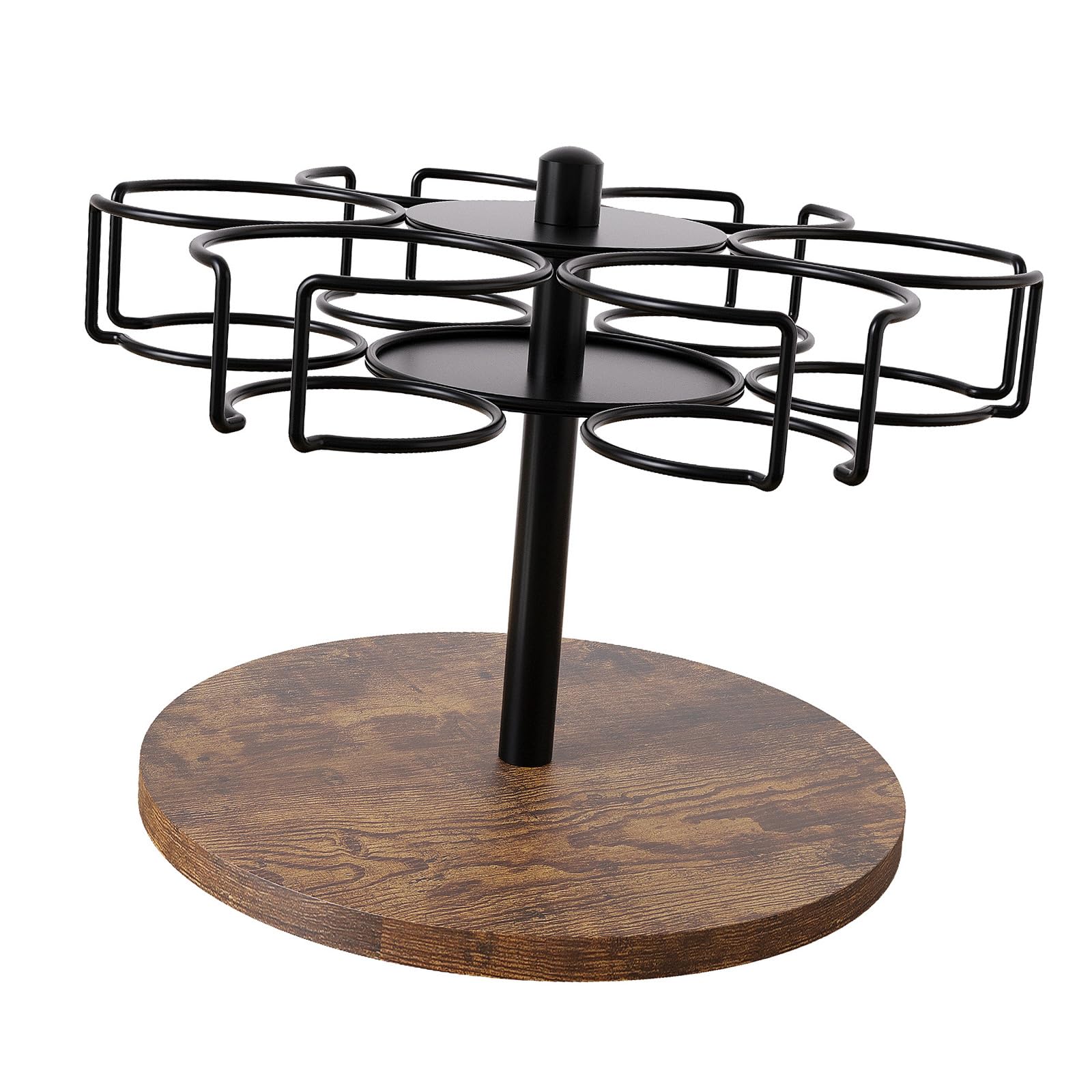 Heezou Multipurpose Beverages Cup Organizers 360 Degree Rotating Cup Organizers For Large Mugs Sturdy Cup Rack