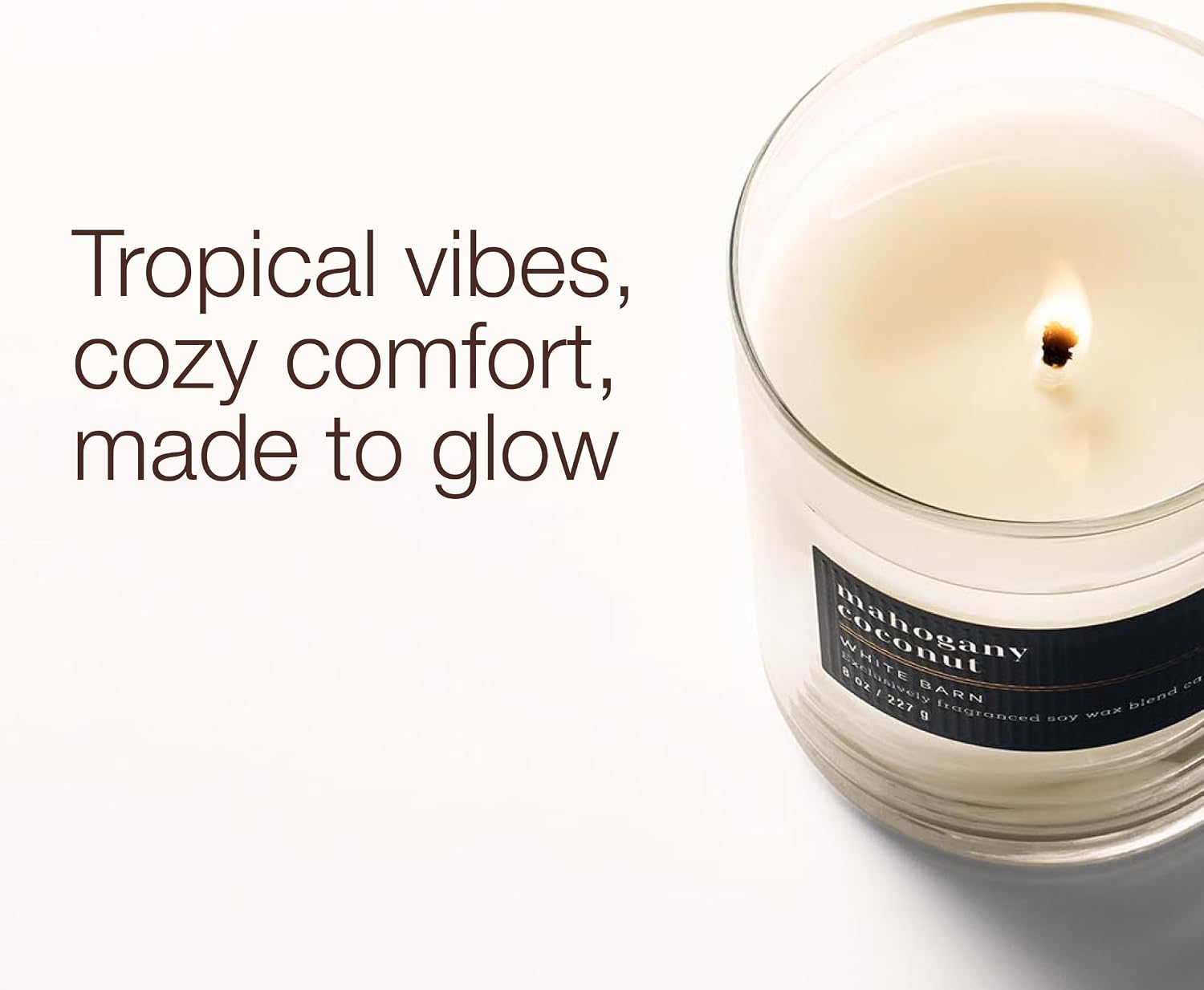 Bath & Body Works Single Wick Candle, Mahogany Coconut Candle, Long-Lasting Burn Up to 45 Hours, Exclusively Fragranced Soy Wax Blend, 8 oz - 1 Pack