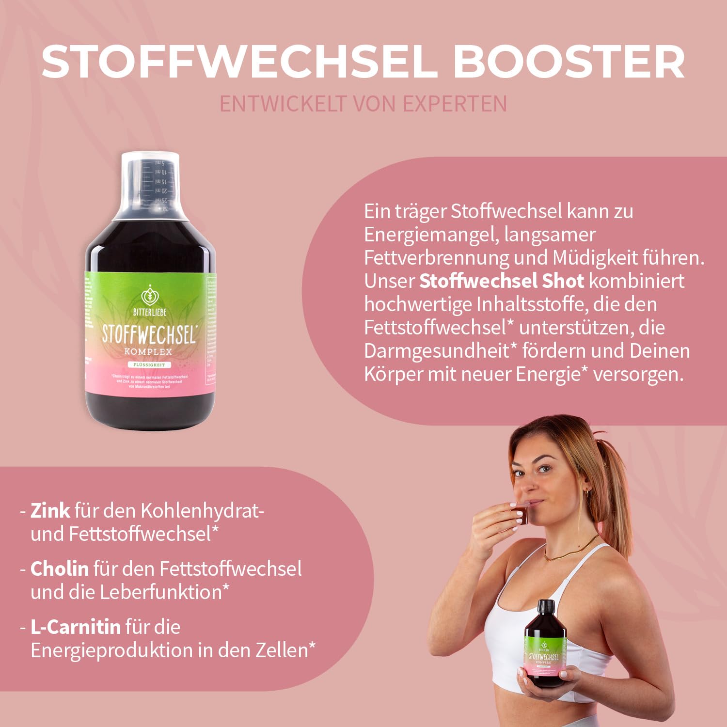 BitterLiebe Stoffwechsel * Shot - Mariendistel Artischocke Löwenzahn und L Carnitin zum Stoffwechsel beschleunigen * - Stoffwechselkur * mit Zink, Cholin und Bitterstoffe