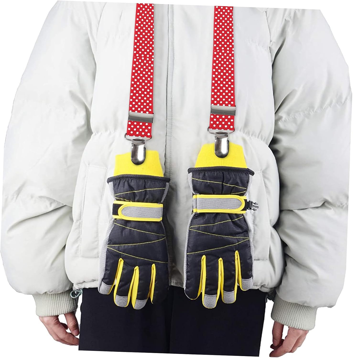 Healeved 2Pcs Adjustable Elastic Glove Retainers for Versatile Mitten Clips for Secure Winter Glove Holder Straps for Outdoor Activities Comfortable Flexible Design