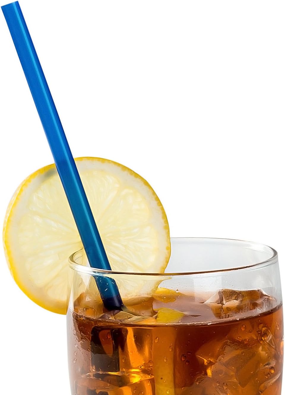 AmerCare 10.25 Inch Giant Blue Paper Wrapped Straws, Case of 1200