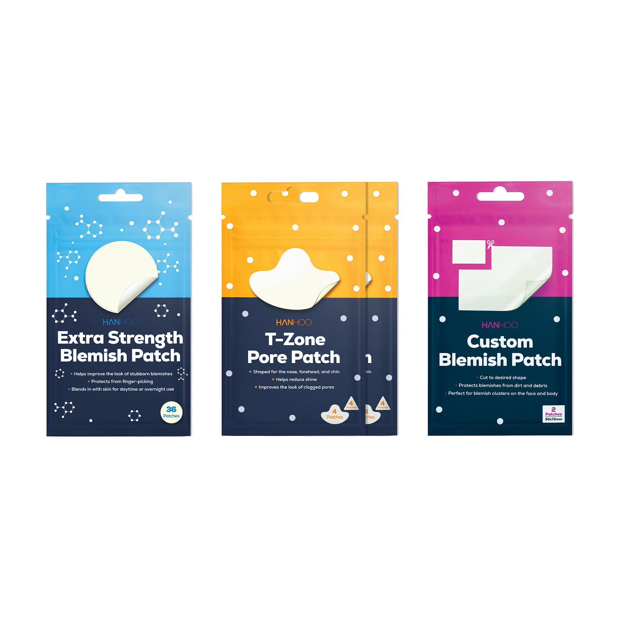 Hanhoo T-Zone Pore Patch, Extra Strength & Custom Blemish Patch Bundle | With Salicylic Acid, Niacinamide & Hyaluronic Acid | For Blackhead and Acne