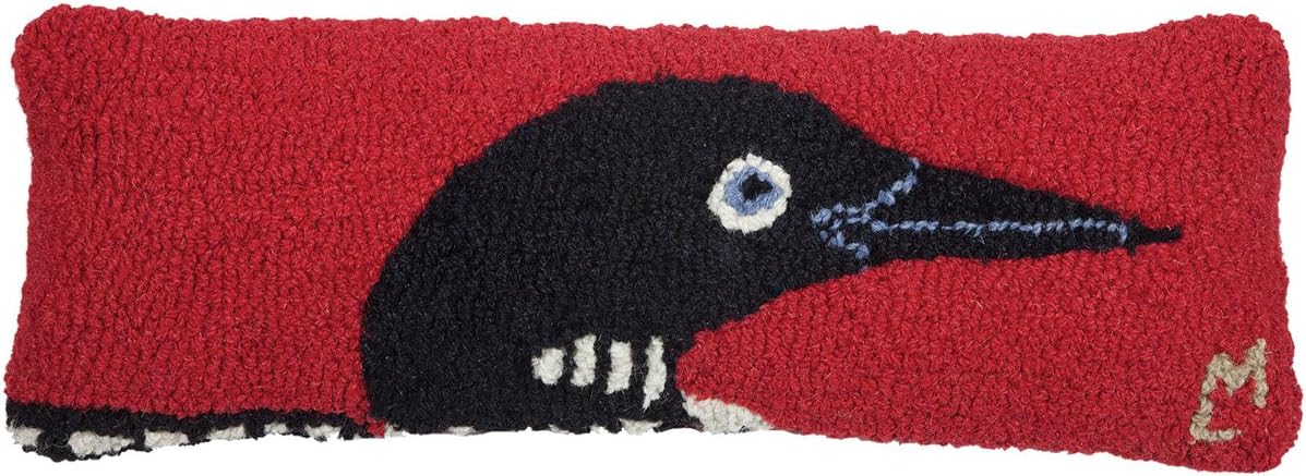 Chandler 4 Corners Artist-Designed Loon Hand-Hooked Wool Decorative Throw Pillow (8 in x 24 in) Wildlife Pillow for Couches & Beds - Easy Care & Low Maintenance - Nature & Wildlife Lumbar Pillow