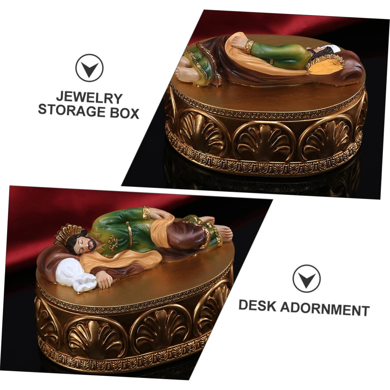 NUOBESTY Schmuckaufbewahrungsbox aus Kunstharz, 1 Stück, Schreibtischdekor