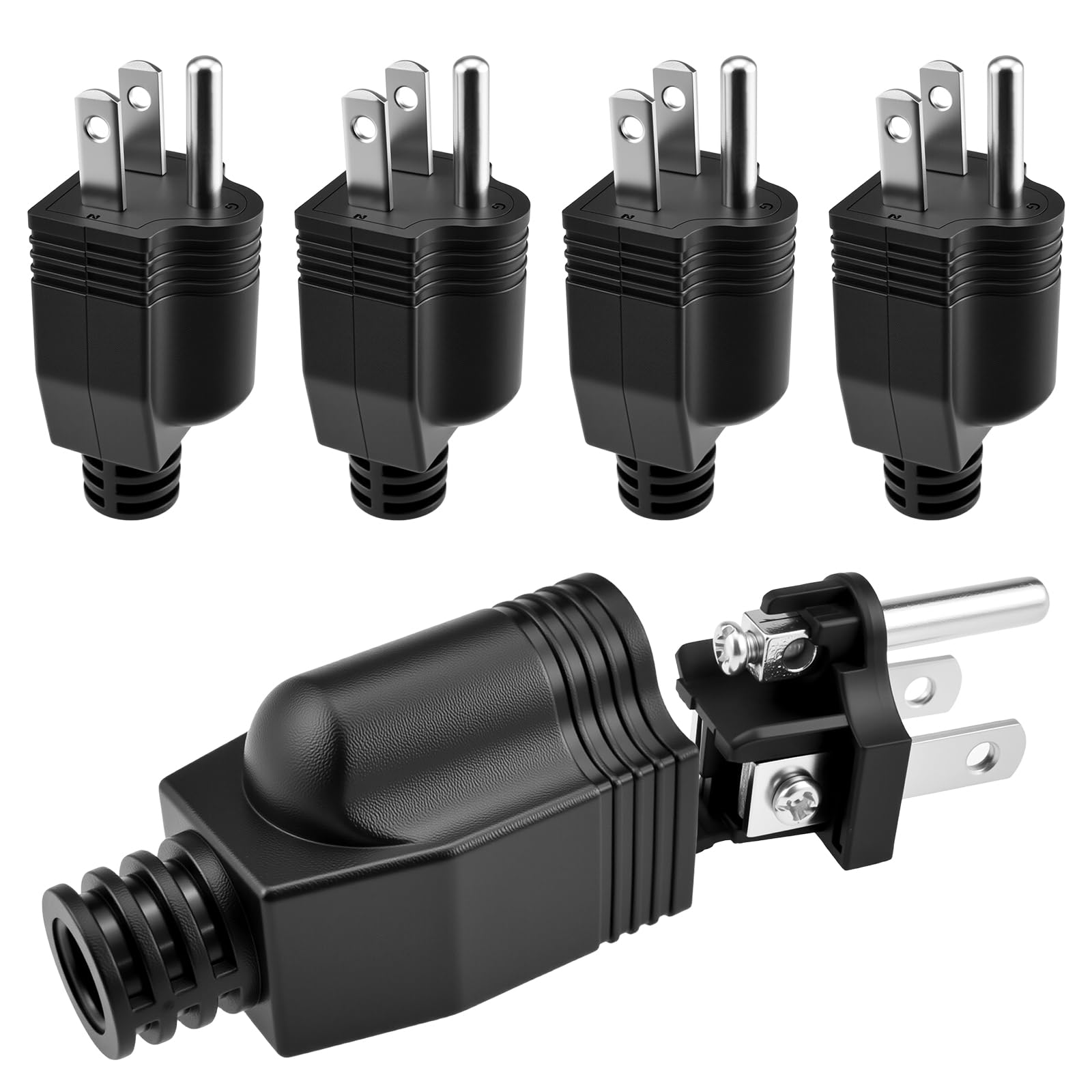 NEMA 5-15P Replacement Plugs - 5 Pack -1