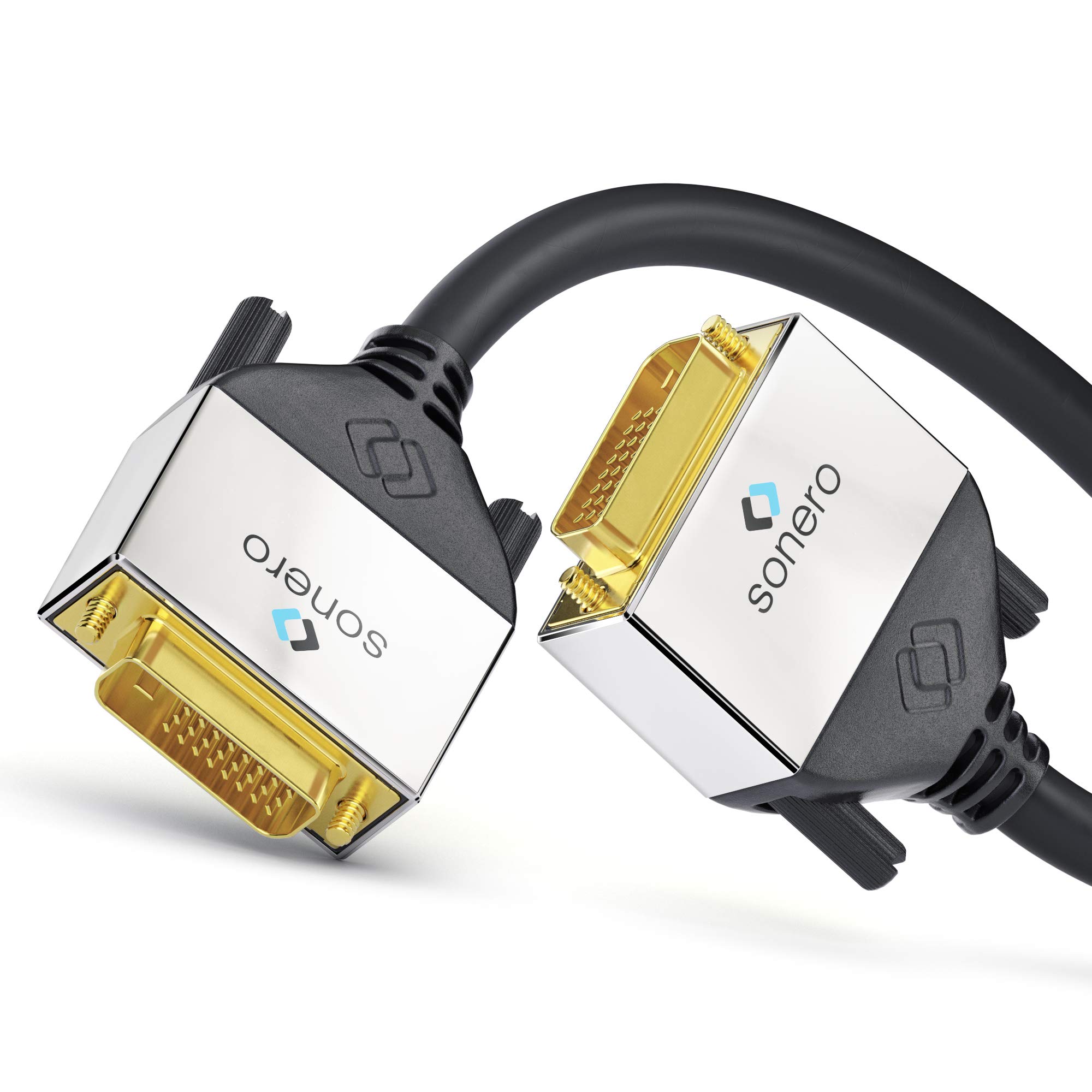 Sonero [Nuevo] Premium 1.5m Dual Link DVI Cable, DVI-D 24+1, resolución hasta 2560x1600, Full HD 1080p, negro