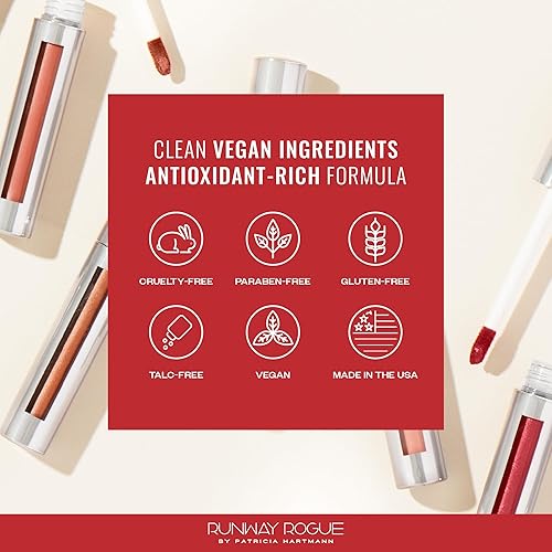 Miniatura 6 de Runway Rogue Trío de labios líquido Silk Glam, paquete de lápiz labial líquido, (primera clase, Jet Set, Trophy Wife)