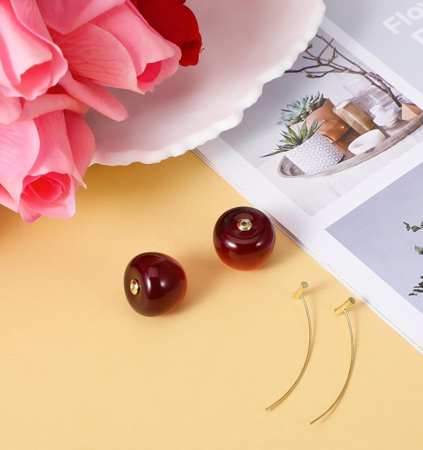 Cherry Earrings, Cherry Earrings for Women 3D Red Fruit Dangle Earring, Cute Drop Charm Jewelry Gift - Image 6