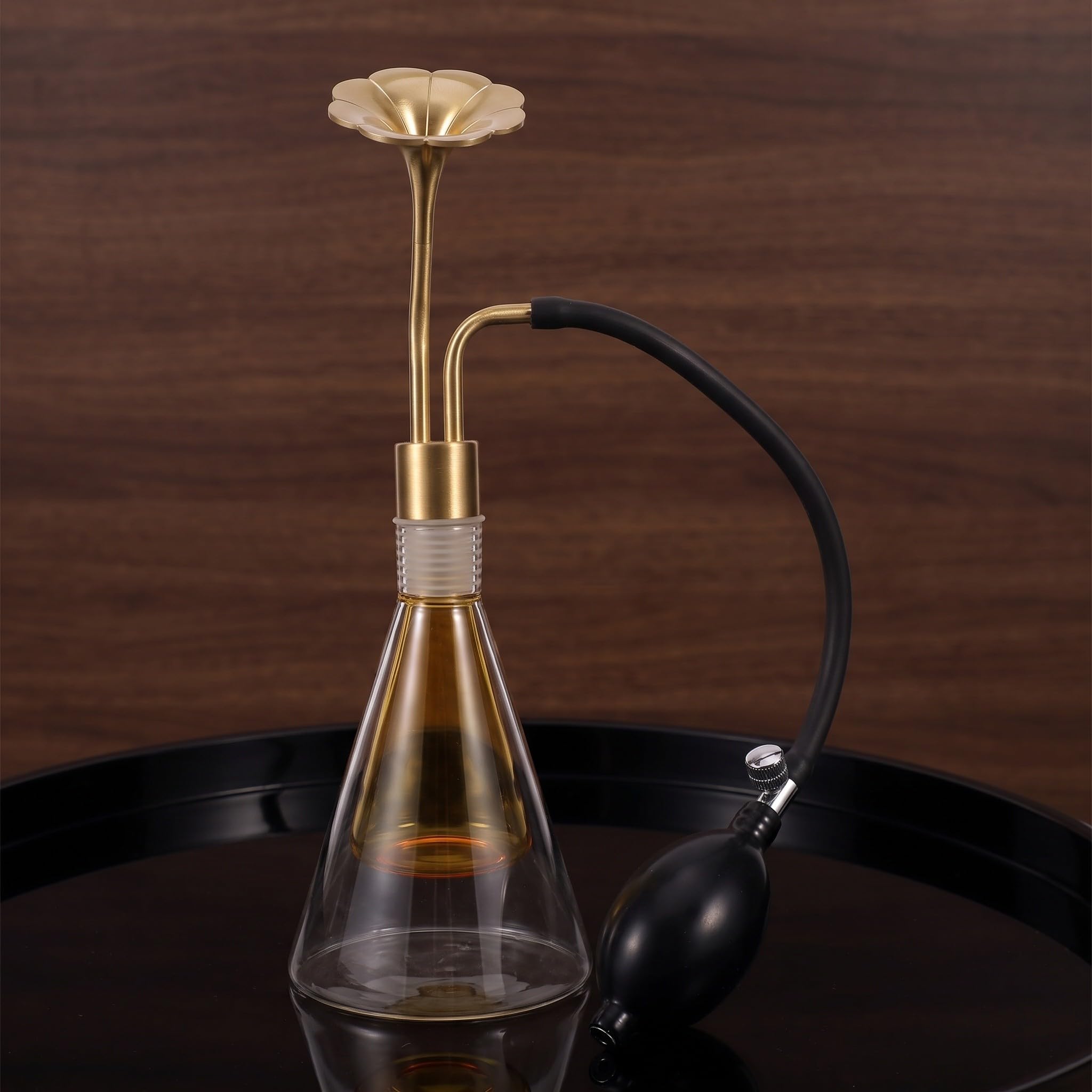 Toddmomy Butelka z atomizerem i żarówką do perfum, 90 ml, z przezroczystego szkła, z ręczną pompką do oceny olejków eterycznych i zapachów, domowe narzędzie laboratoryjne