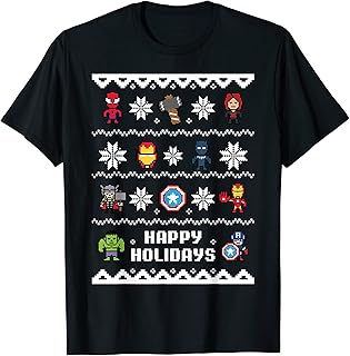 Marvel Avengers Christmas Sweater Happy Holidays Long Sleeve T-Shirt