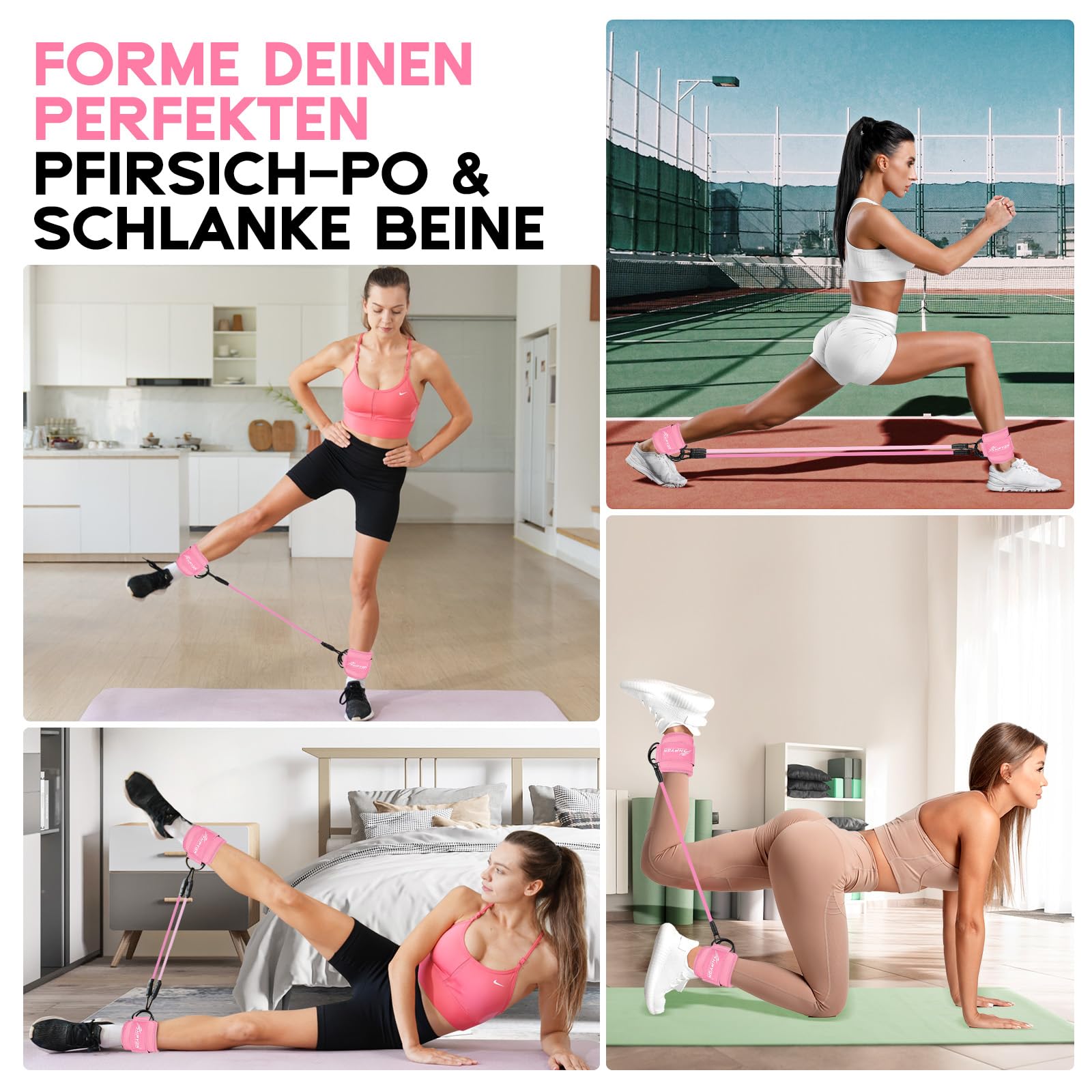 HPYGN Knöchel-Widerstandsbänder, Knöchelbänder zum Training mit Manschetten, Widerstandsbänder für das Bein-Po-Training, Trainingsausrüstung für Kickbacks, Hüft-Gesäßmuskel-Trainingsübungen