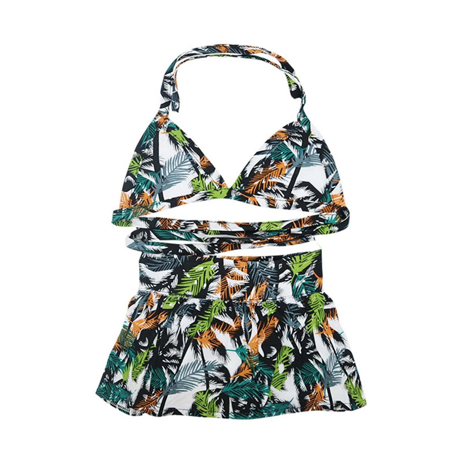 Dog Bikini Swimsuit Summer Puppy Bathing Dress Beach Clothes Cat Costume for Puppy Dog Cat Green Yellow Hawaii L