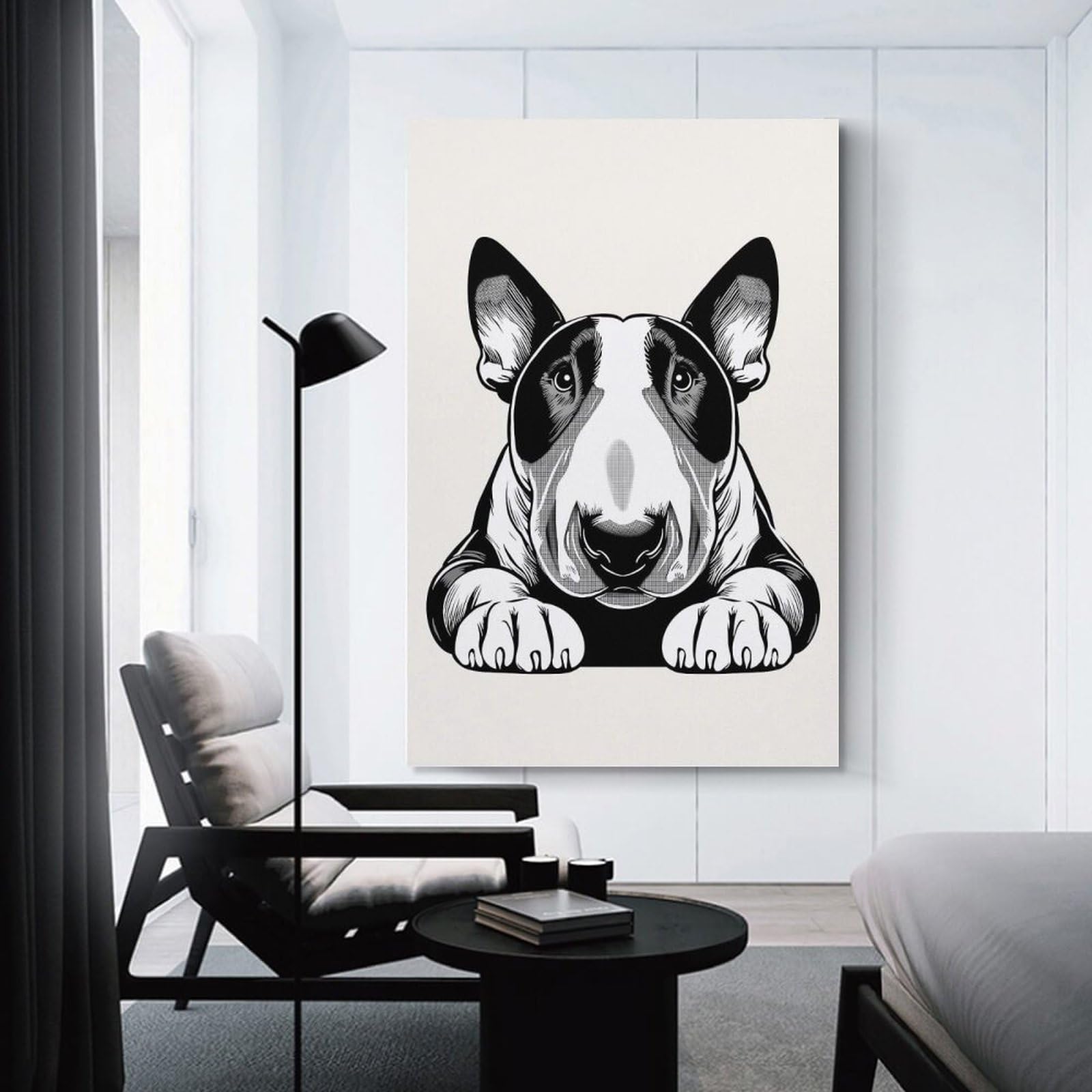 Junmoney Bull Terrier(3) Wall Art Print 20x30inch(50x75cm), for Home, Office, Studio Or Guest Room, A Flexible Wall Accent for Shared Spaces