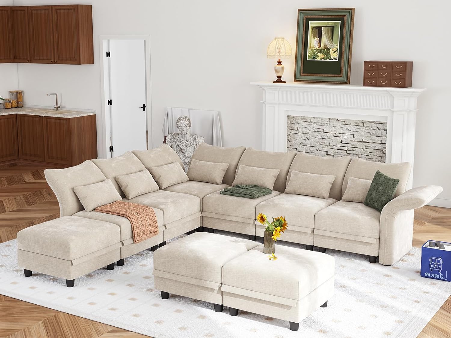 LLappuil L Shaped Modular Sectional Sofa 9 Seater Sectional