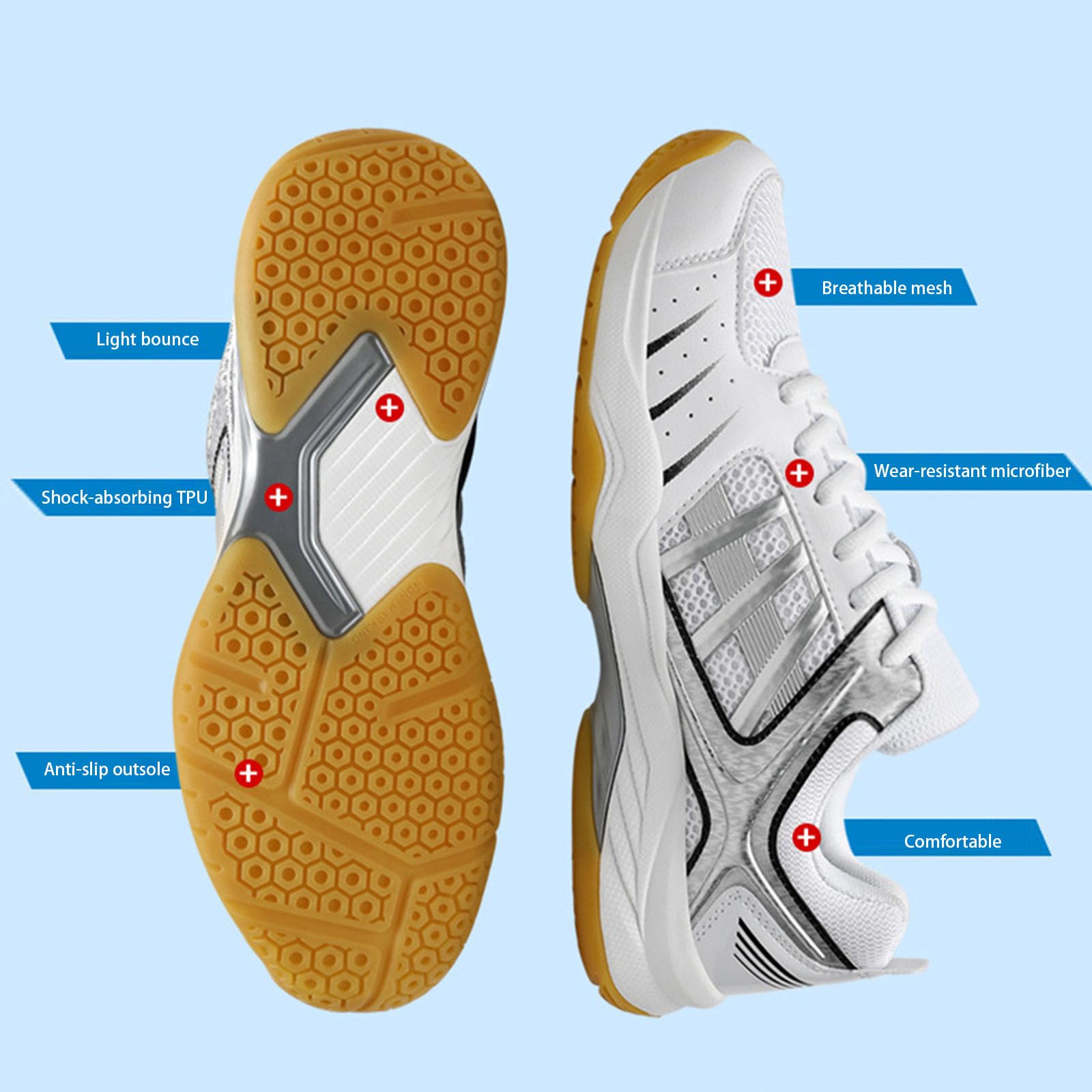 Zapatillas de Tenis para Hombre, Zapatillas de bádminton y Pickleball, cómodas y Ligeras, para canchas de Interior y Exterior para raquetbol