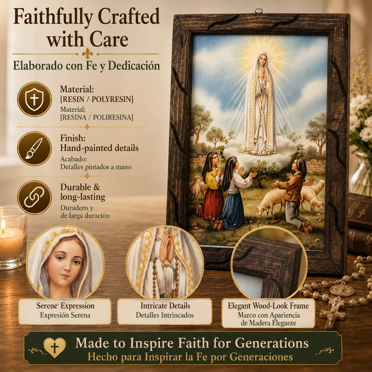 Amazon.com: Mrcjsales- Our Lady of Fatima image Virgen de Fatima