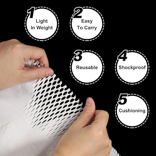 Miniatura 5 de MECCANIXITY Papel de embalaje de panal de abeja de 19 pulgadas x 65.6 pies, rollos de envoltura de amortiguación, papel de embalaje para envíos en