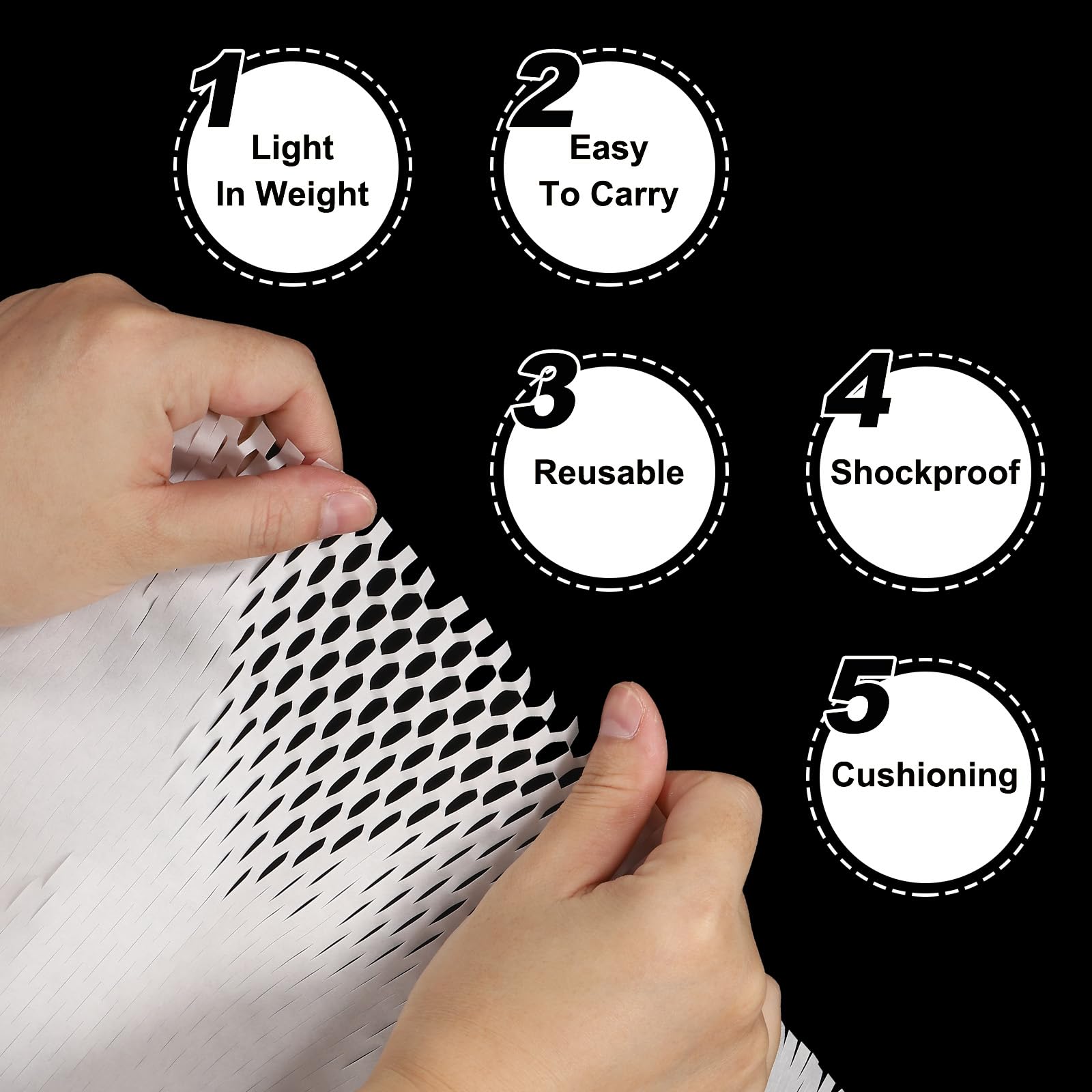 Amazon | uxcell ハニカム包装紙 30 cm x 50 M 緩衝材 ラップロール