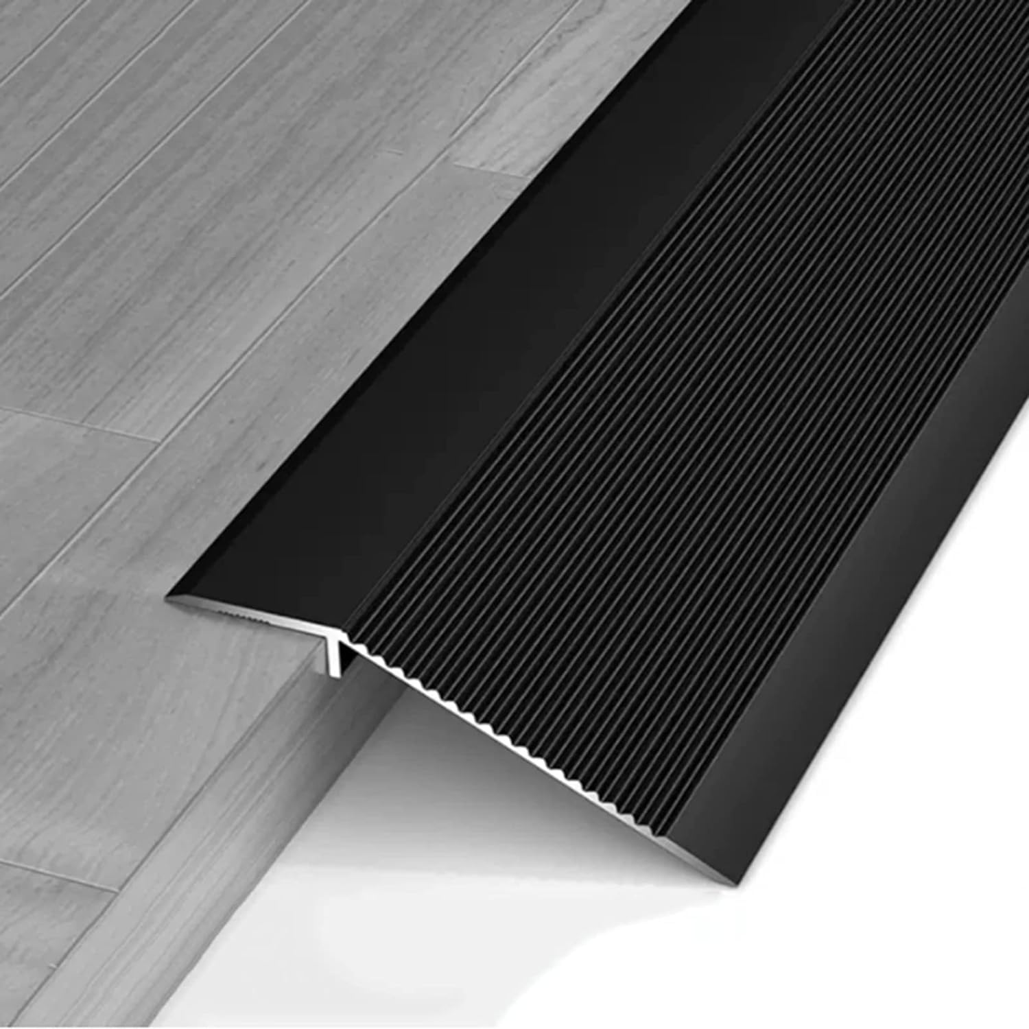 Floor Carpet Seaming Kit, Floor Transition Strip for Wood to Carpet/Laminate To Tiles, Aluminum Doorway Edge Trim 10cm Wide Thresholds Reducer Bar, Easy to Install(Black,90cm/35 inch)