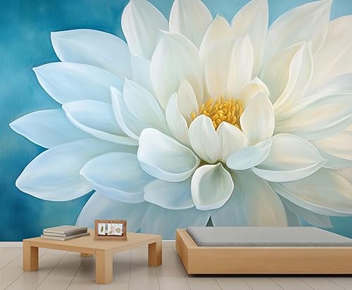 Miniatura 21 de Mural de pared floral retro, papel tapiz rústico floral de bar, flores abstractas 3D, impermeable, para cafetería, restaurante, sala de estar,