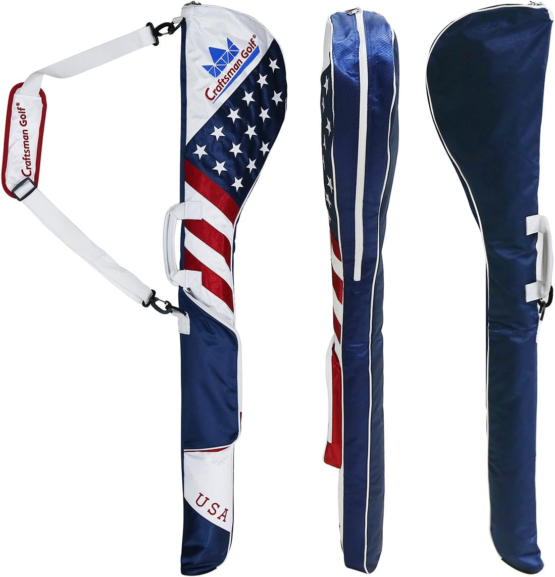 Craftsman Golf Stars and Stripes American USA US Flag Club Case Sunday Bag Red White Blue for 6-7 Clubs 49" : Sports & Outdoors