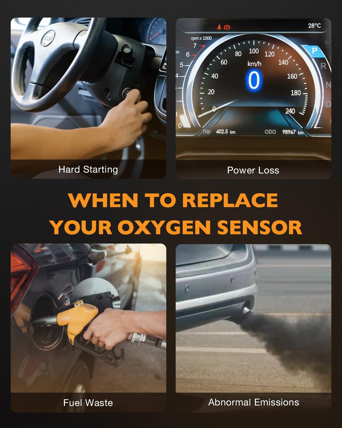 Oxygen Sensor Upstream 234-9037 O2 Sensor Compatible with Nissan Murano LE SL S 2009 2010 3.5L, Infiniti G37 2008 3.7L. Replace 234 9037