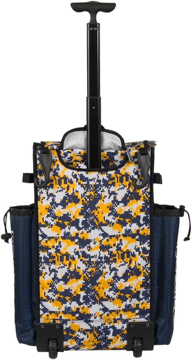 Boombah Rolling Superpack Baseball / Softball Gear Bag - 23-1/2" x 13-1/2" x 9-1/2" - Camo Series 20 Colors - Telescopic Handle and Holds 4 Bats - Wheeled Version
