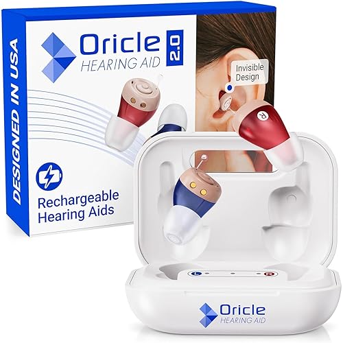 Oricle Standard 2.0 Hearing Aids for Seniors - Oricle Hearing Aids for Adults with Advanced Noise Cancellation - Easy Volume Control with Portable Charging Case