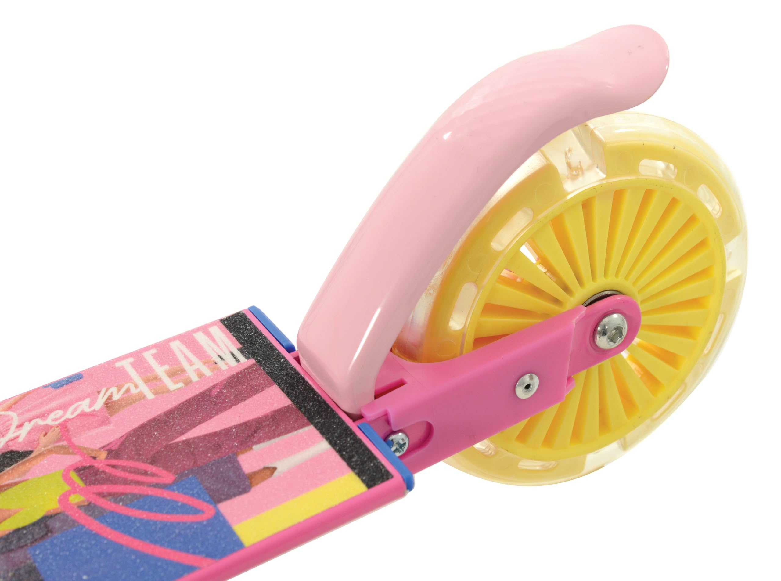 Barbie Patinete Infantil para niñas y niños, Plegable en línea, para niños y niñas, Patinete Iluminado Ajustable, Ruedas iluminadas, 58 x 30 x 80 cm