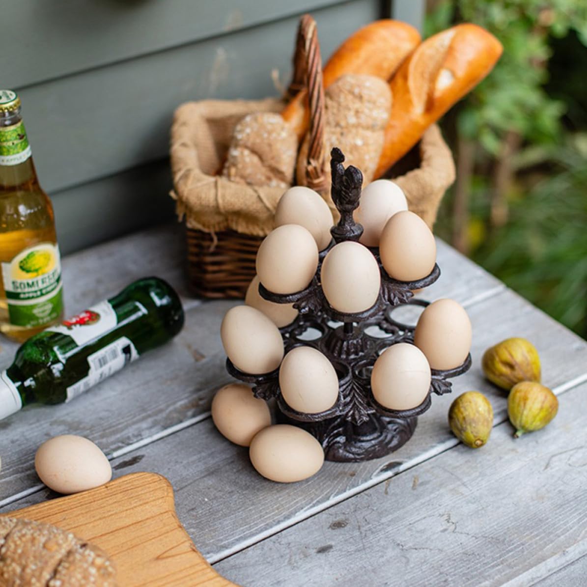 Operitacx Porta Uova Retrò in Ferro Nero, Design Gallina per Cucina | Organizzazione Pratica, Protezione delle Uova, Stile Creativo, Adatto a Tavolo, Forno e Decorazione