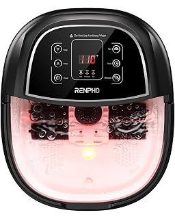 RENPHO Foot Spa and Massager with Heater,Foot Massager,Foot Bath,Deep Black - Amazon product rated Grade A