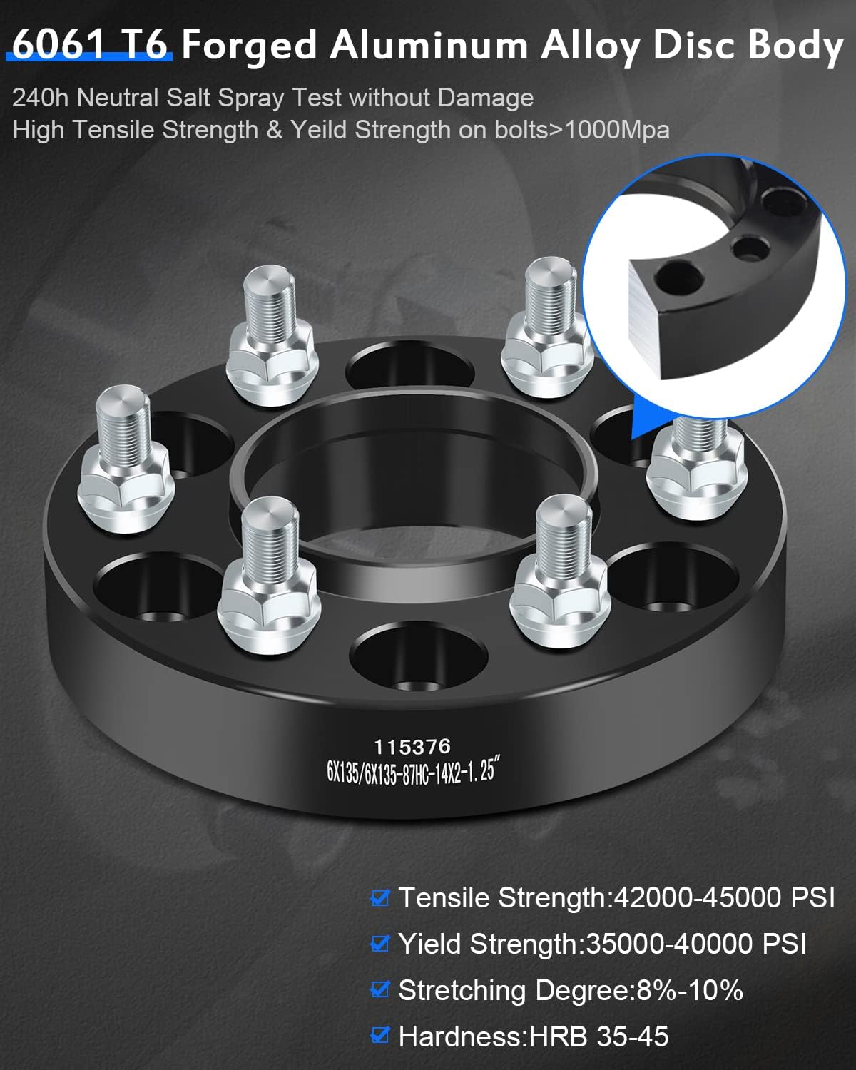 ECCPP 2PCS 1.25" Hubcentric Wheel Spacer 6 Lug 6X135mm fit for 04-14 for 150 Raptor Expedition 08-14 for Mark LT Navigator