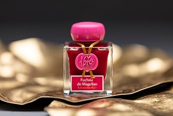 Jacques Herbin 15063JT - A Bottle of Gold Glitter Ink for Fountain Pen, Rollerball, Glass Nib and Penholder 50 ml, Fuchsia de Magellan - Calligraphy - Writing