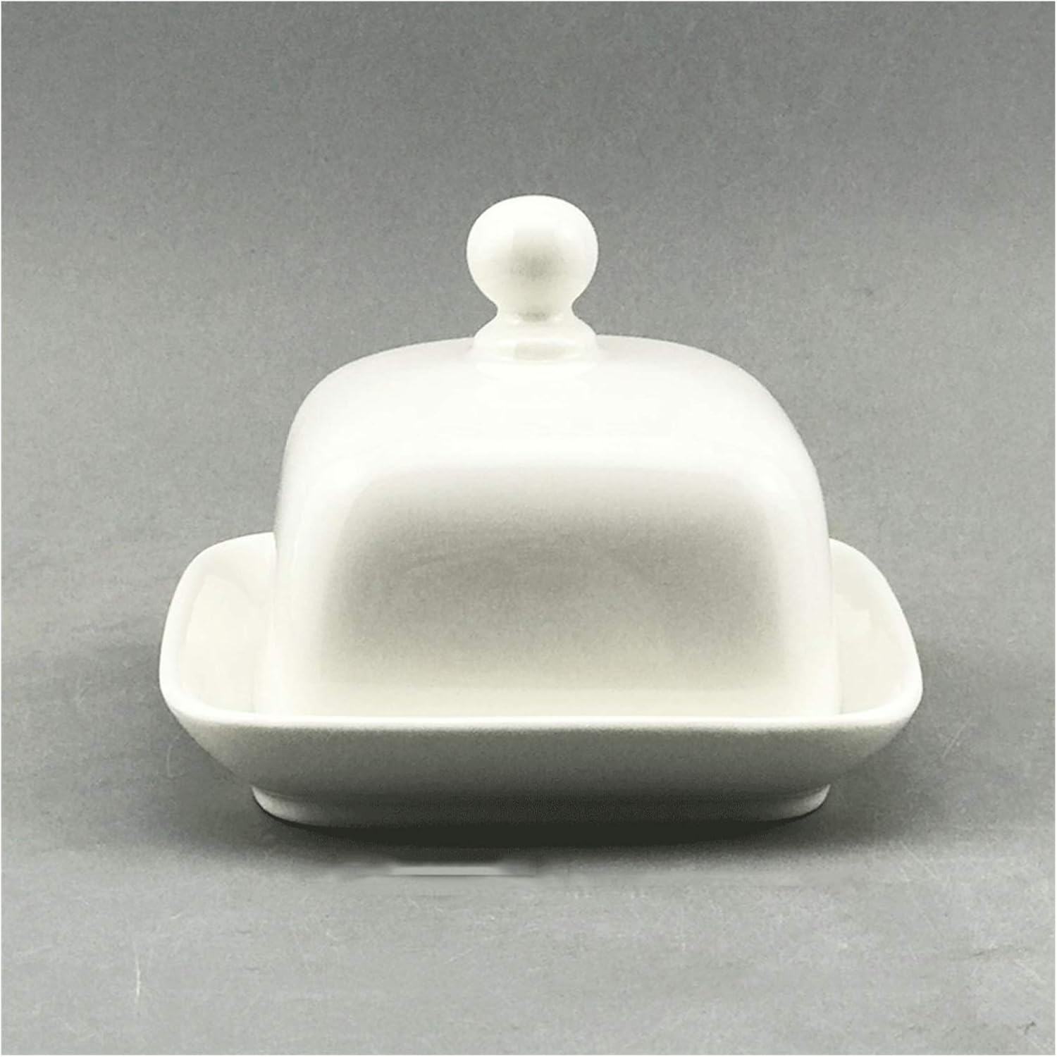 butter dishes Pure White Butter Dish Sushi Plate Rectangular Oval Butter Holder with Lid Suitable for Family Hotel Restaurants (ceramic) Butter Holder (Color : C) (A )