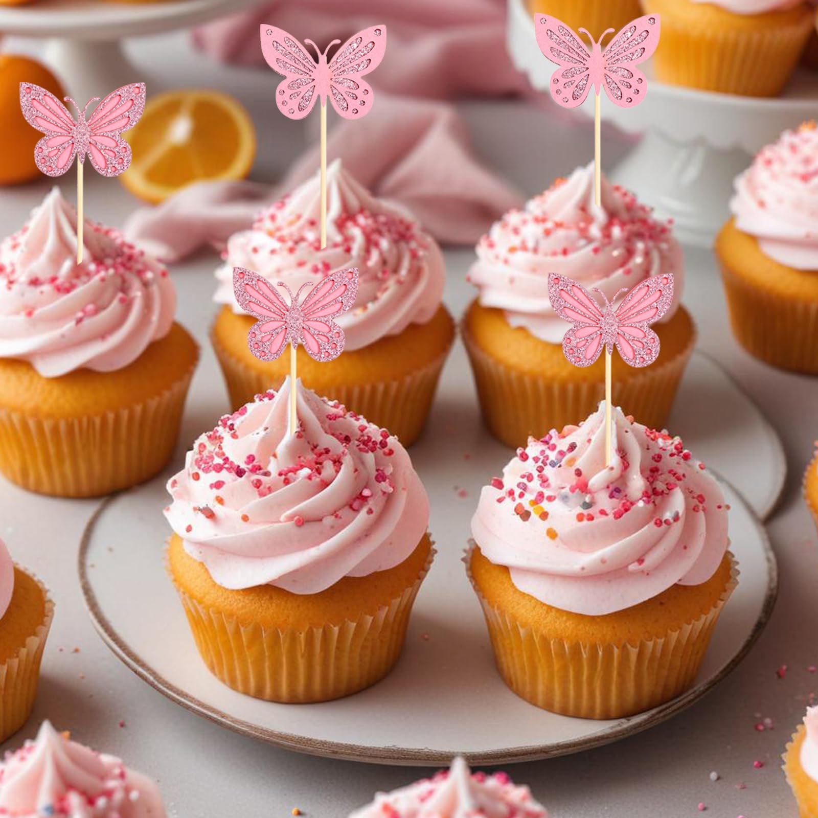 13 Schmetterling Tortendeko - 3D Butterfly Cupcake Toppers In Rosa | Für Baby Shower, Hochzeit & Geburtstag