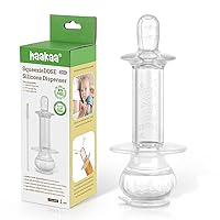 Vista 1 de haakaa Dispensador de medicina para bebés,Jeringa para líquido,Diseño único de bola de silicona, puertos de doble ángulo,Operación con una sola